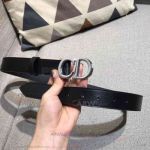 Perfect Replica CD Black Leather Belt For Women - SS Buckle